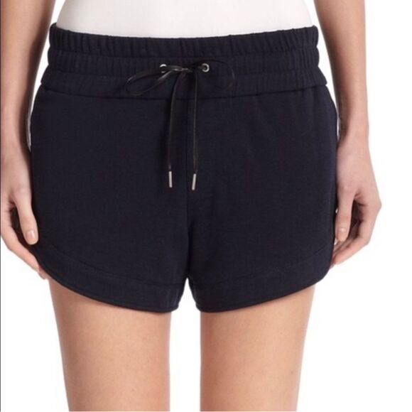 Helmut Lang Heather Shorts Black Pull On Stretch Waist Satin Side Sheer P XS EUC - Picture 1 of 13